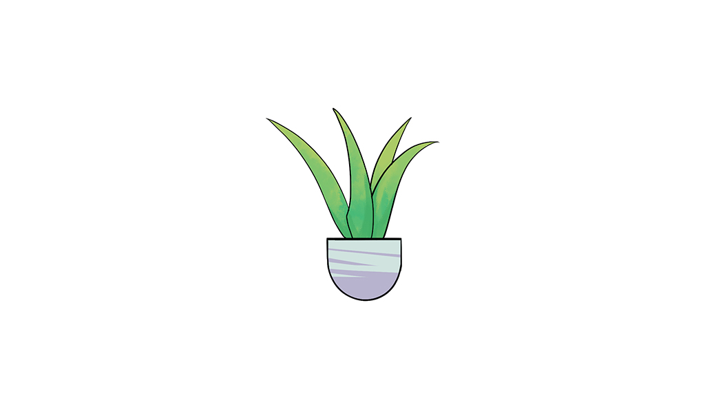 绿色卡通风植物手绘插画插图