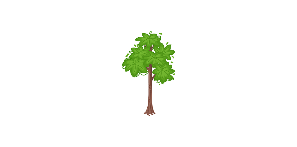 绿色自然树木树植植物手绘插画插图