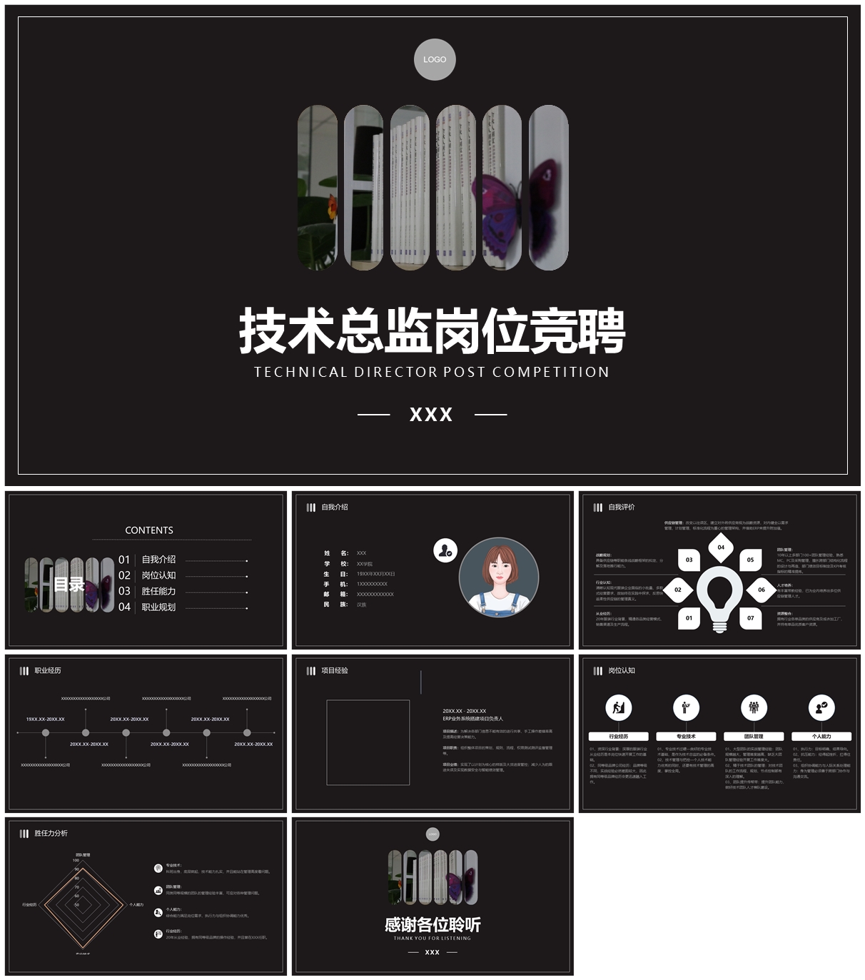 商务风技术总监岗位竞聘PPT模板插图