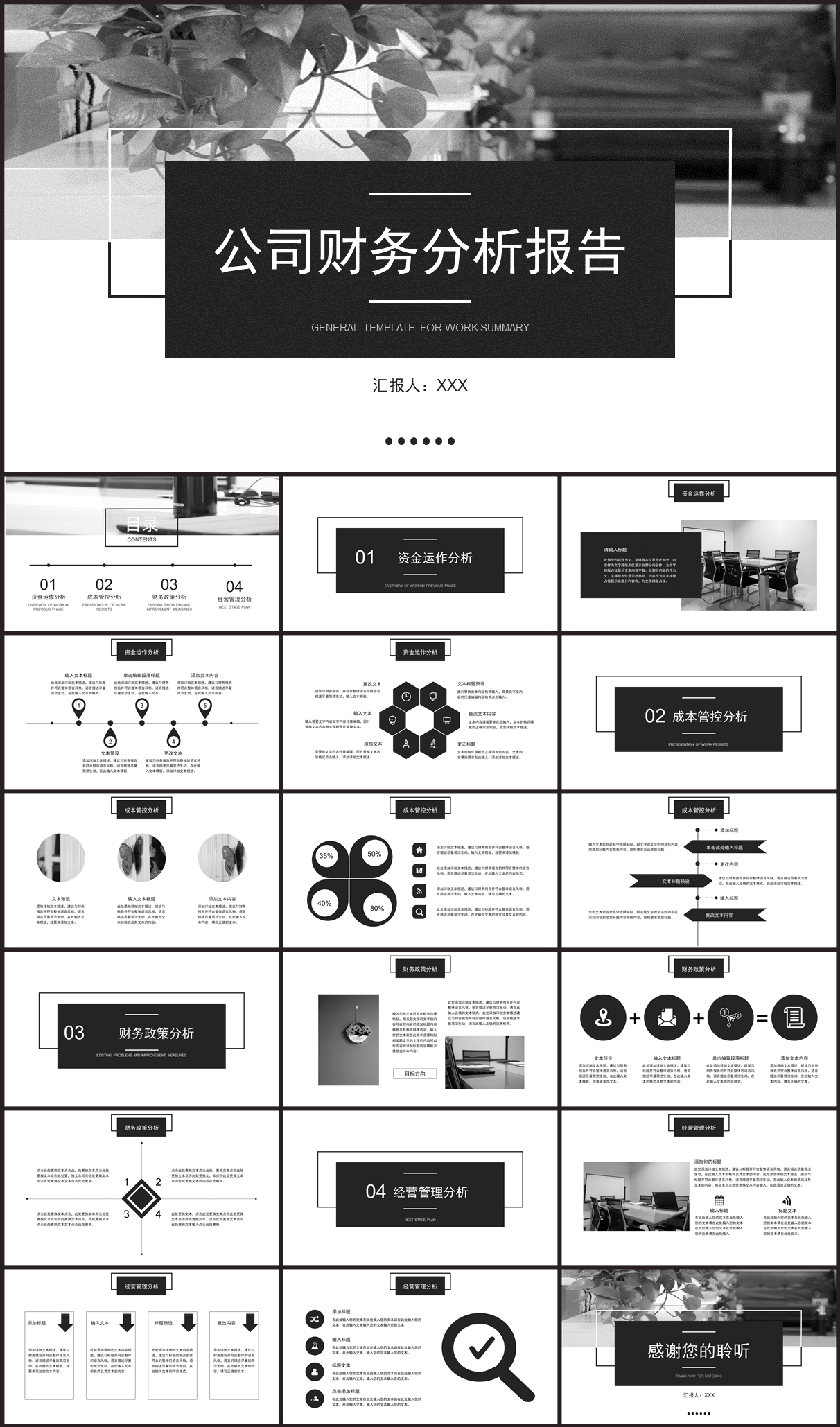 简约风公司财务分析报告PPT模板插图