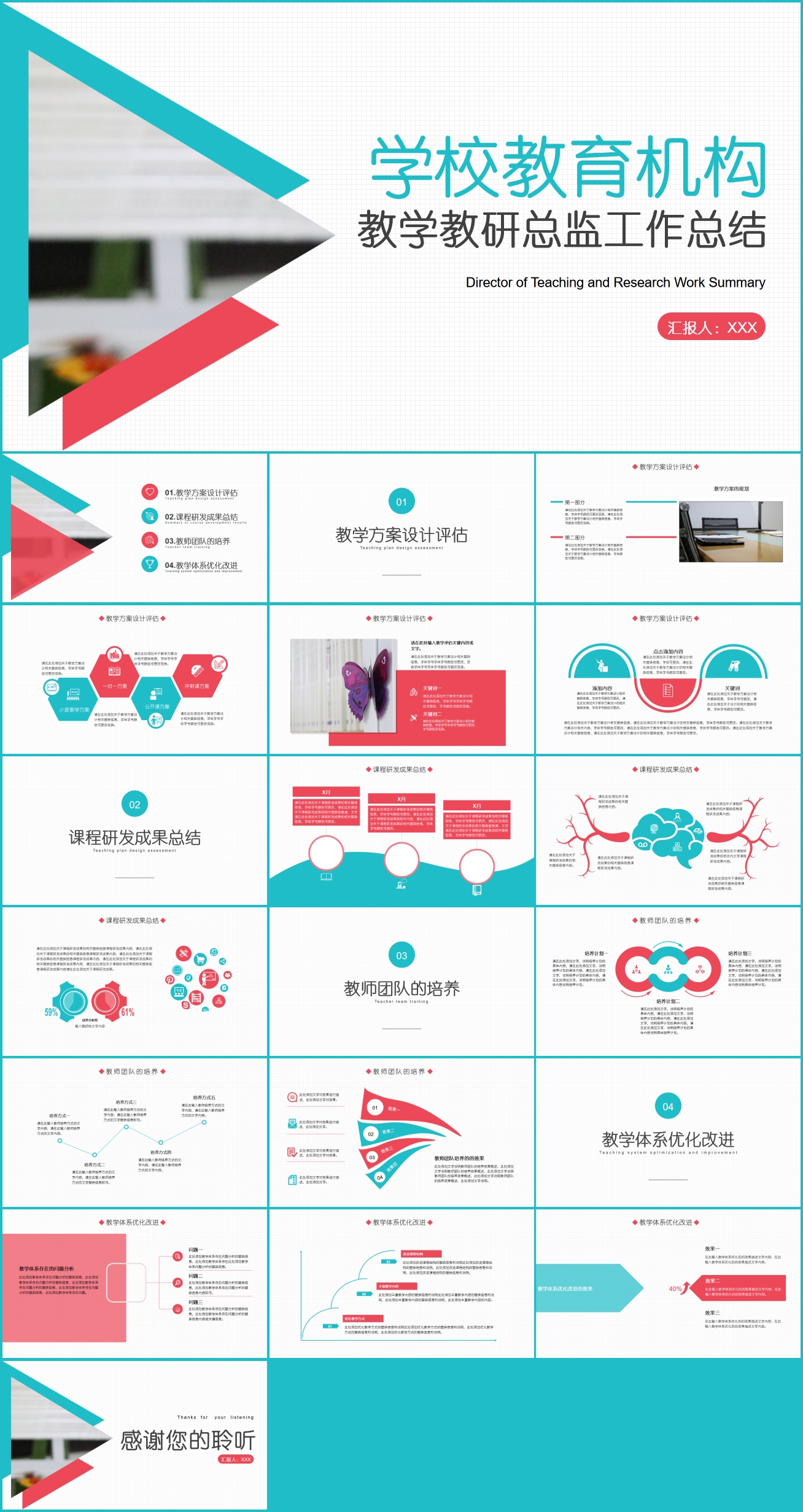 教学教研总监工作总结PPT模板插图