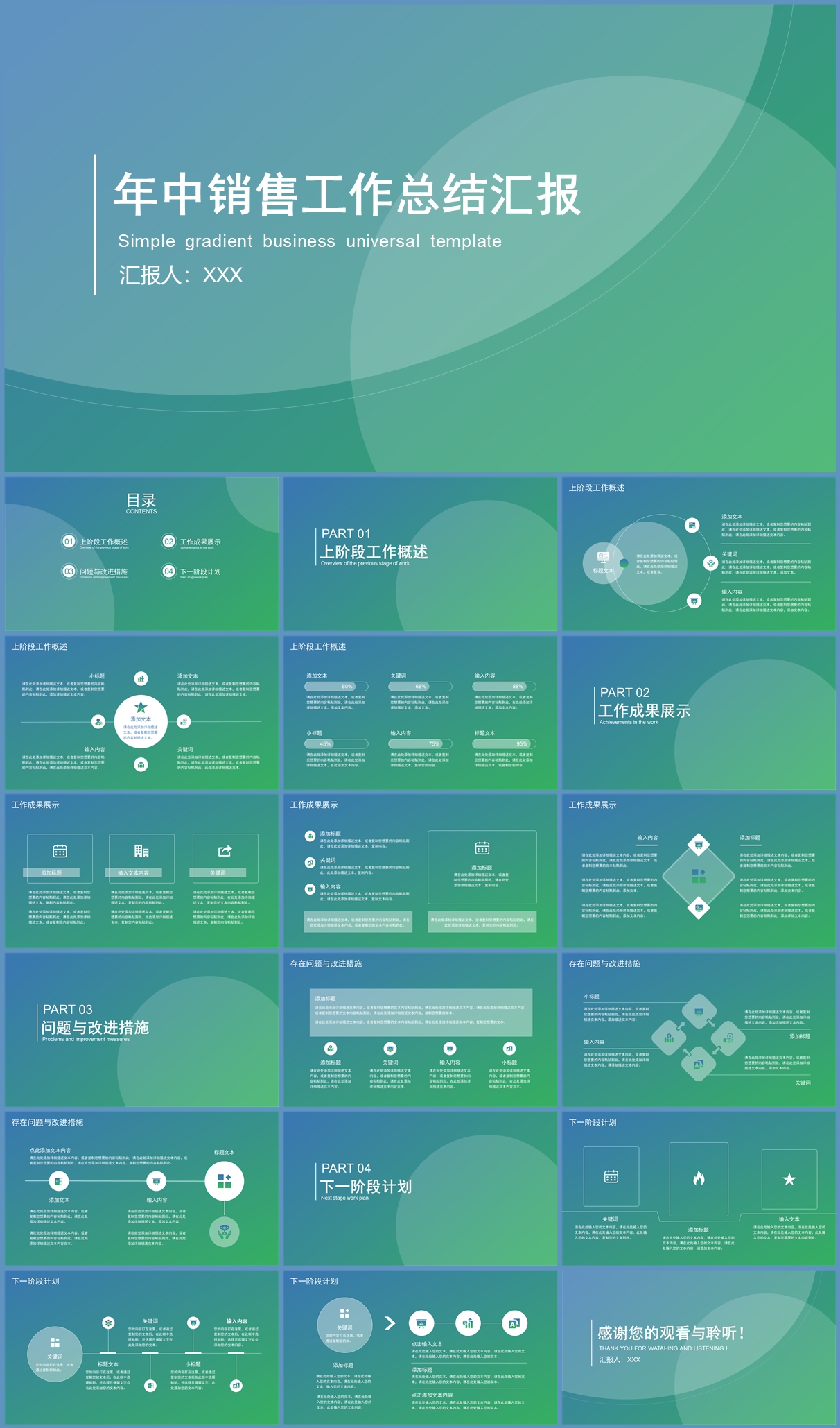 简约风年中销售工作总结汇报PPT模板插图