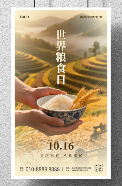 世界粮食日节日宣传手机海报