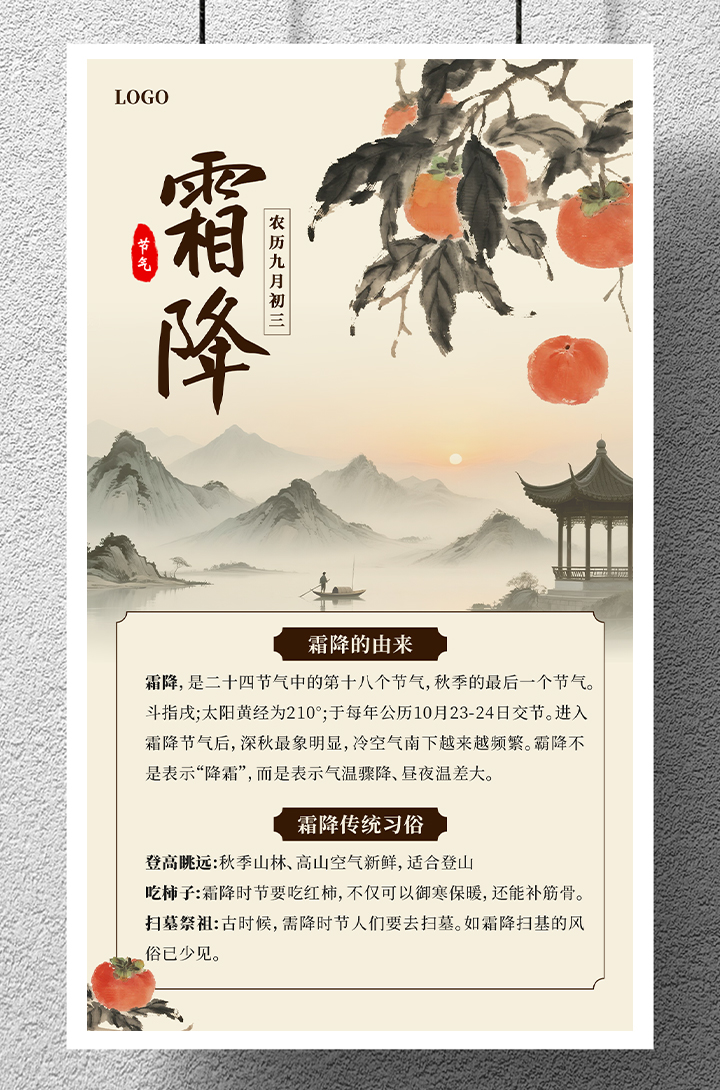 节气霜降科普知识宣传手机海报插图
