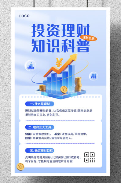 投资理财知识思路科普介绍手机海报